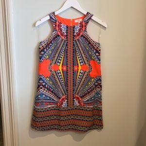 Girls a line multicolored pattern dress